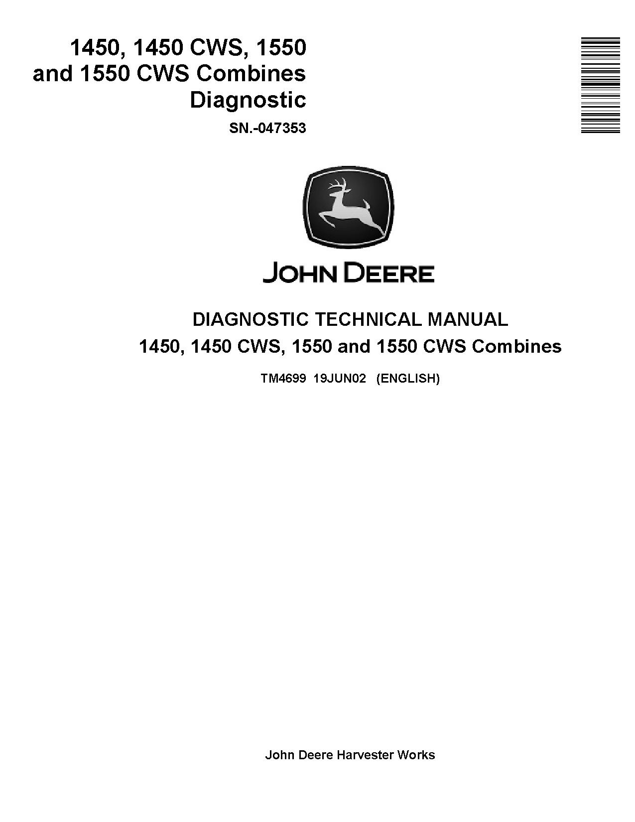 John Deere 1450 1550 CWS Combines Diagnostic Manual TM4699 (1)