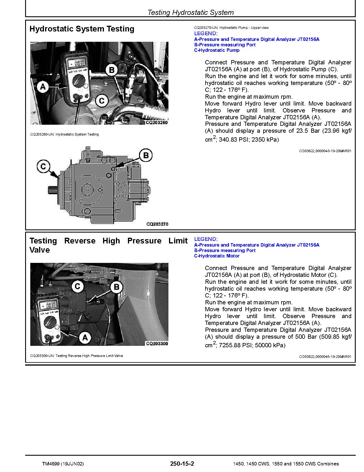 John Deere 1450 1550 CWS Combines Diagnostic Manual TM4699 (2)