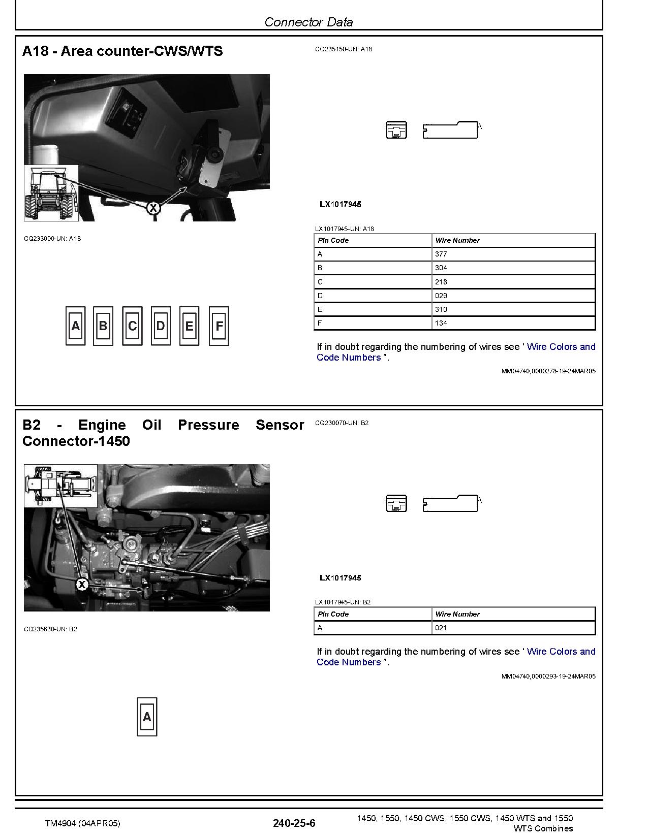 John Deere 1450 1550 CWS WTS Combines Operation Test Manual TM4904 (2)