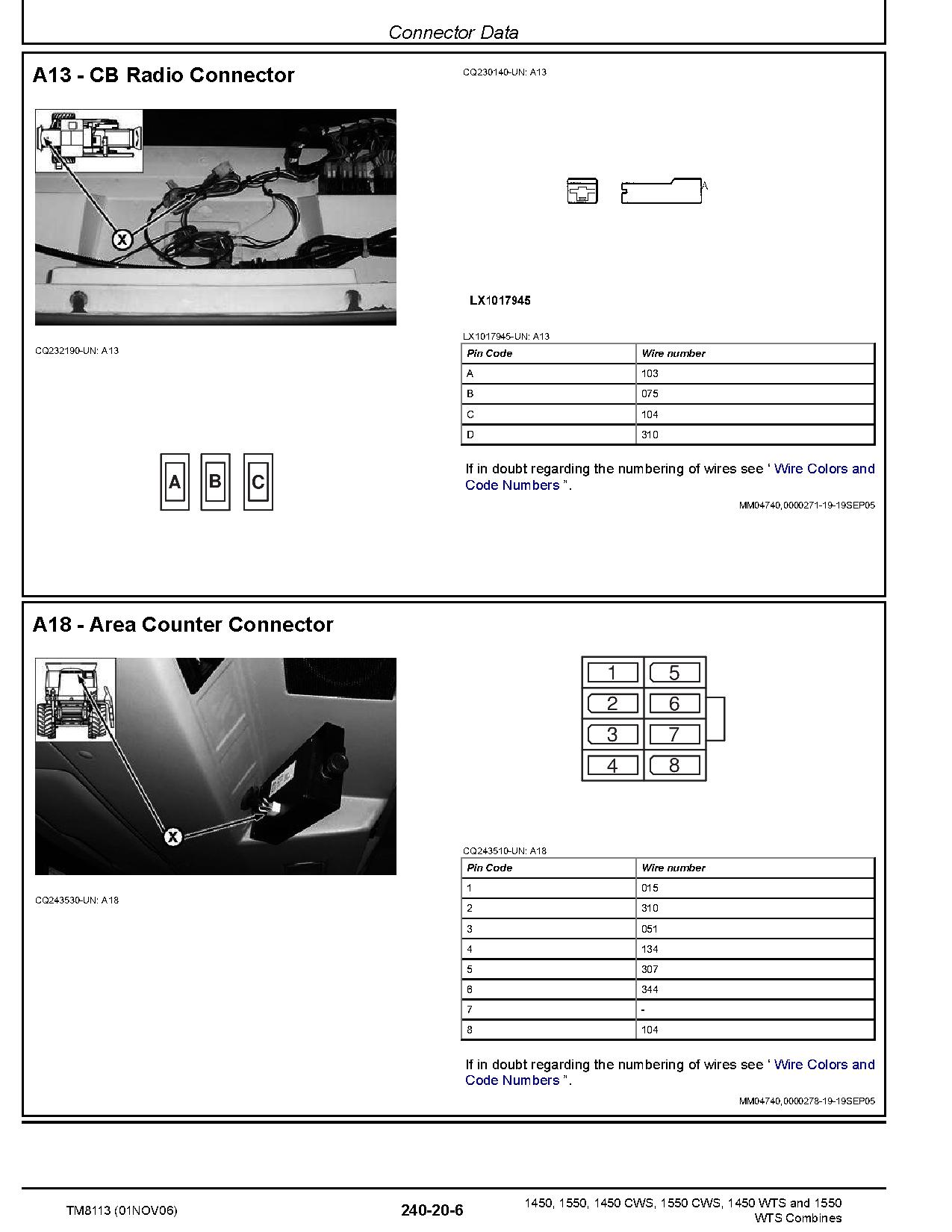 John Deere 1450 1550 CWS WTS Combines Operation Test Manual TM8113 (2)