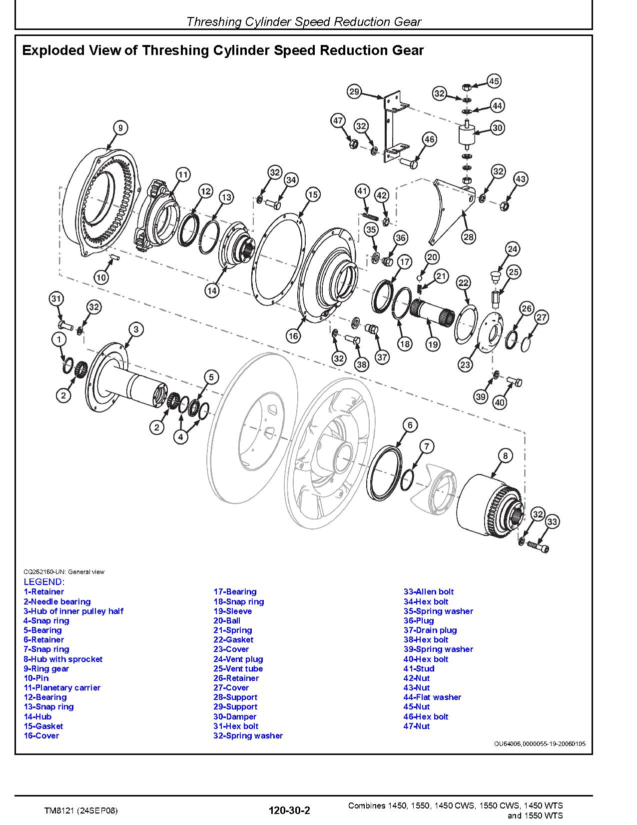 John Deere 1450 1550 CWS WTS Combines Repair Manual TM8121 (4)