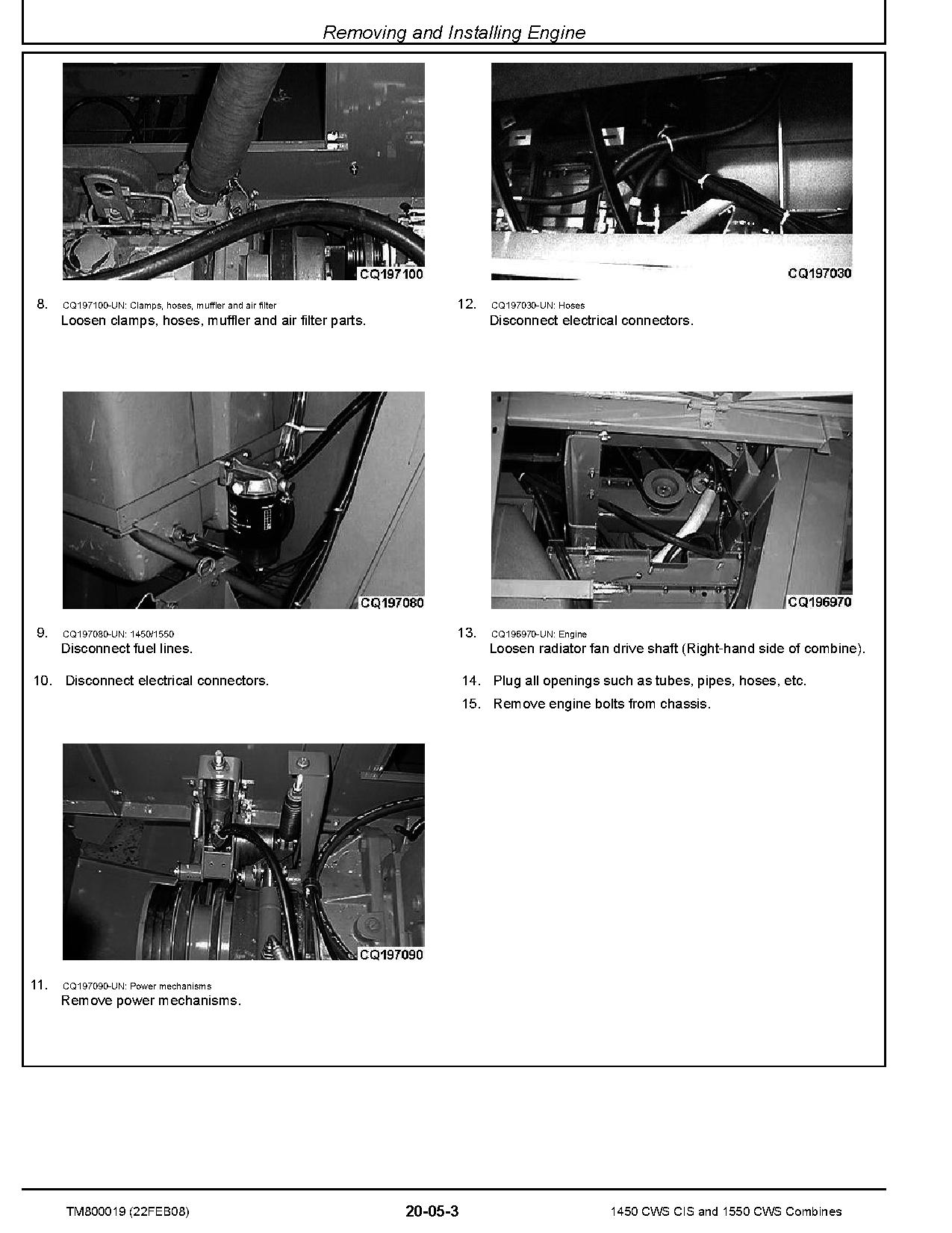 John Deere 1450 CWS 1550 CWS Combines Repair Manual TM800019 (2)