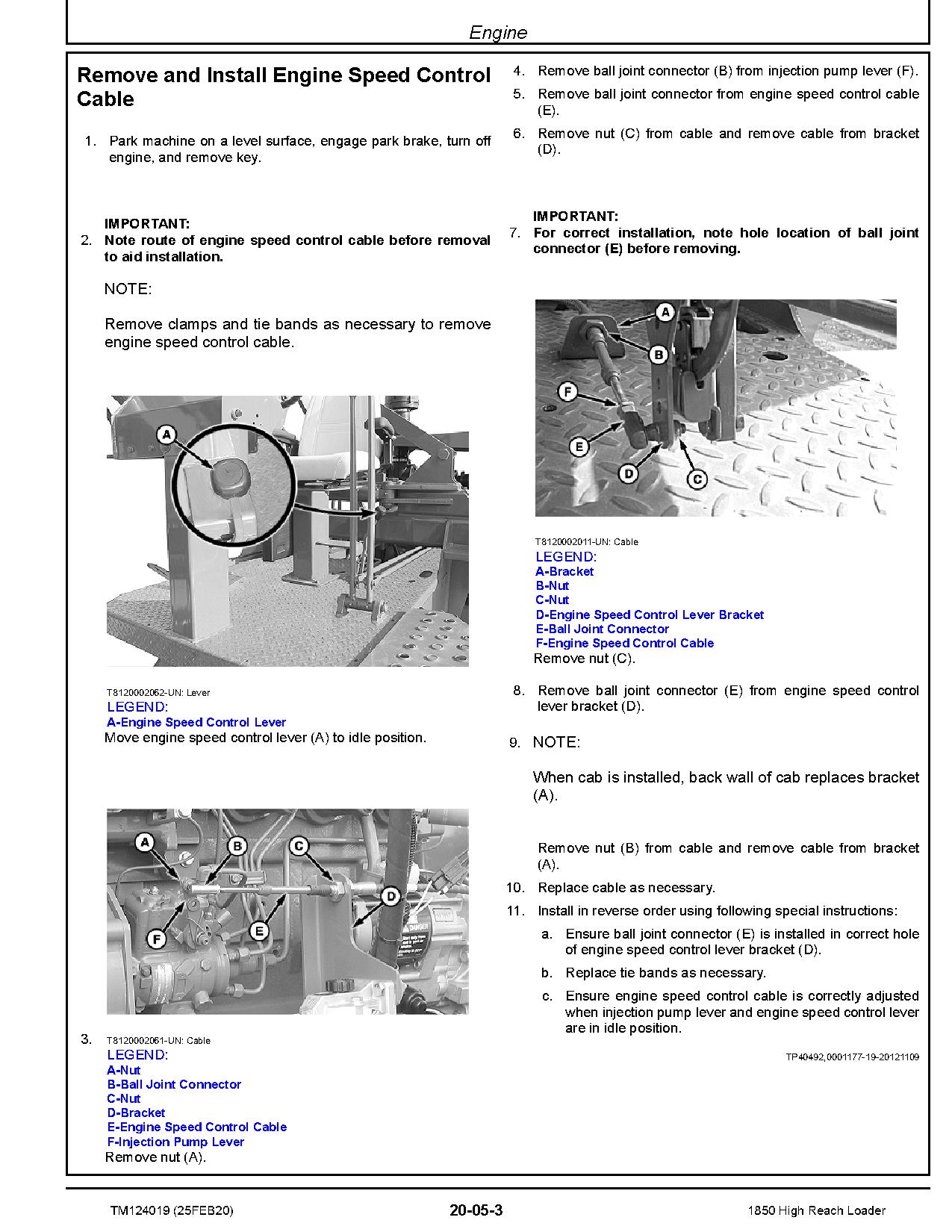 John Deere 1850 High Reach Cane Loaders Repair Manual TM124019 (2)