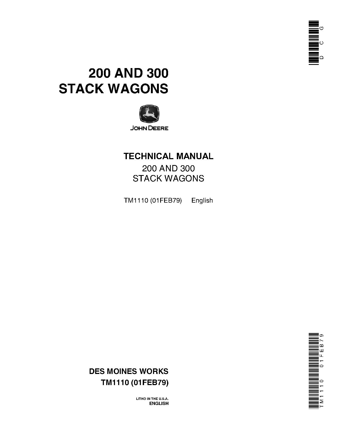 John Deere 200 300 Stack Wagons Technical Manual TM1110 (1)