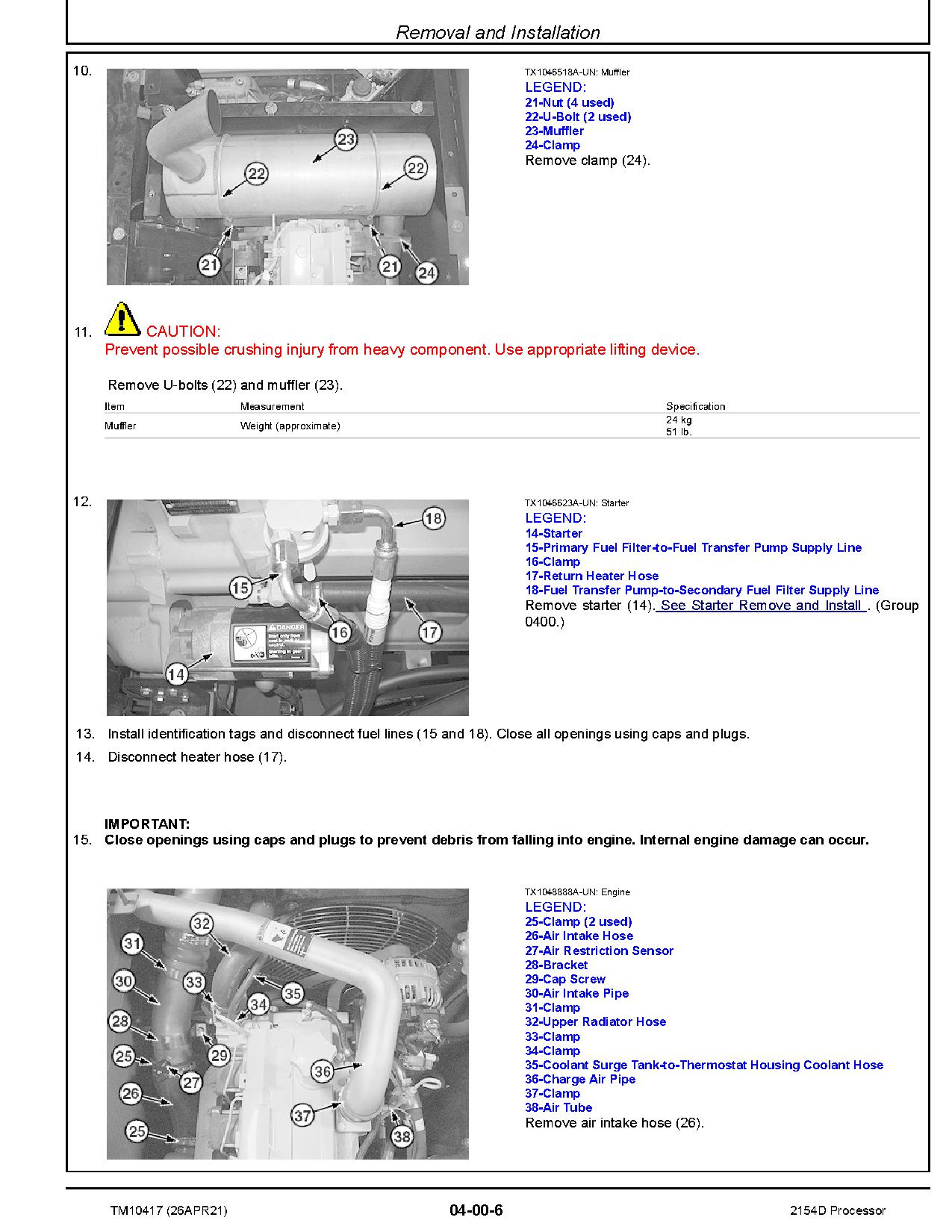 John Deere 2154D Processors Repair Manual TM10417 (2)