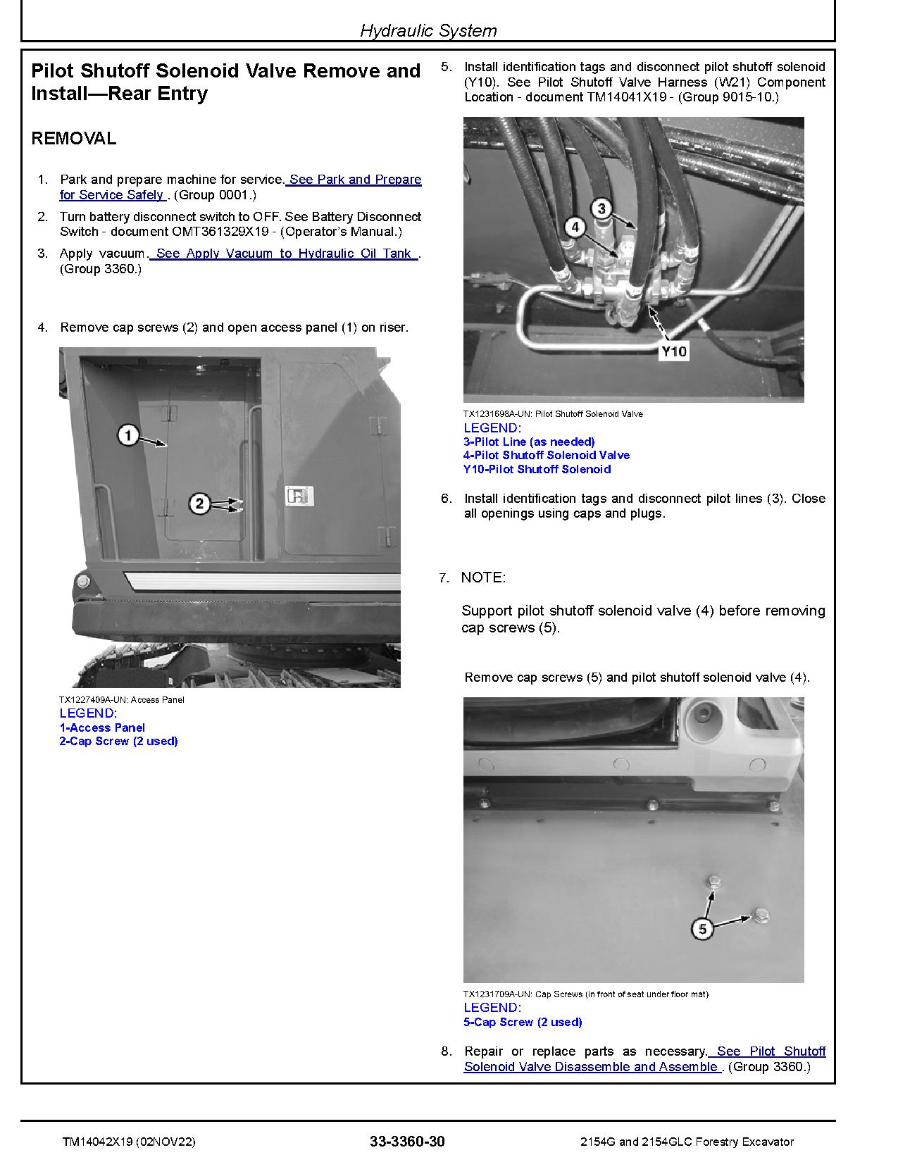 John Deere 2154G 2154GLC Forestry Excavators Repair Manual TM14042X19 (2)