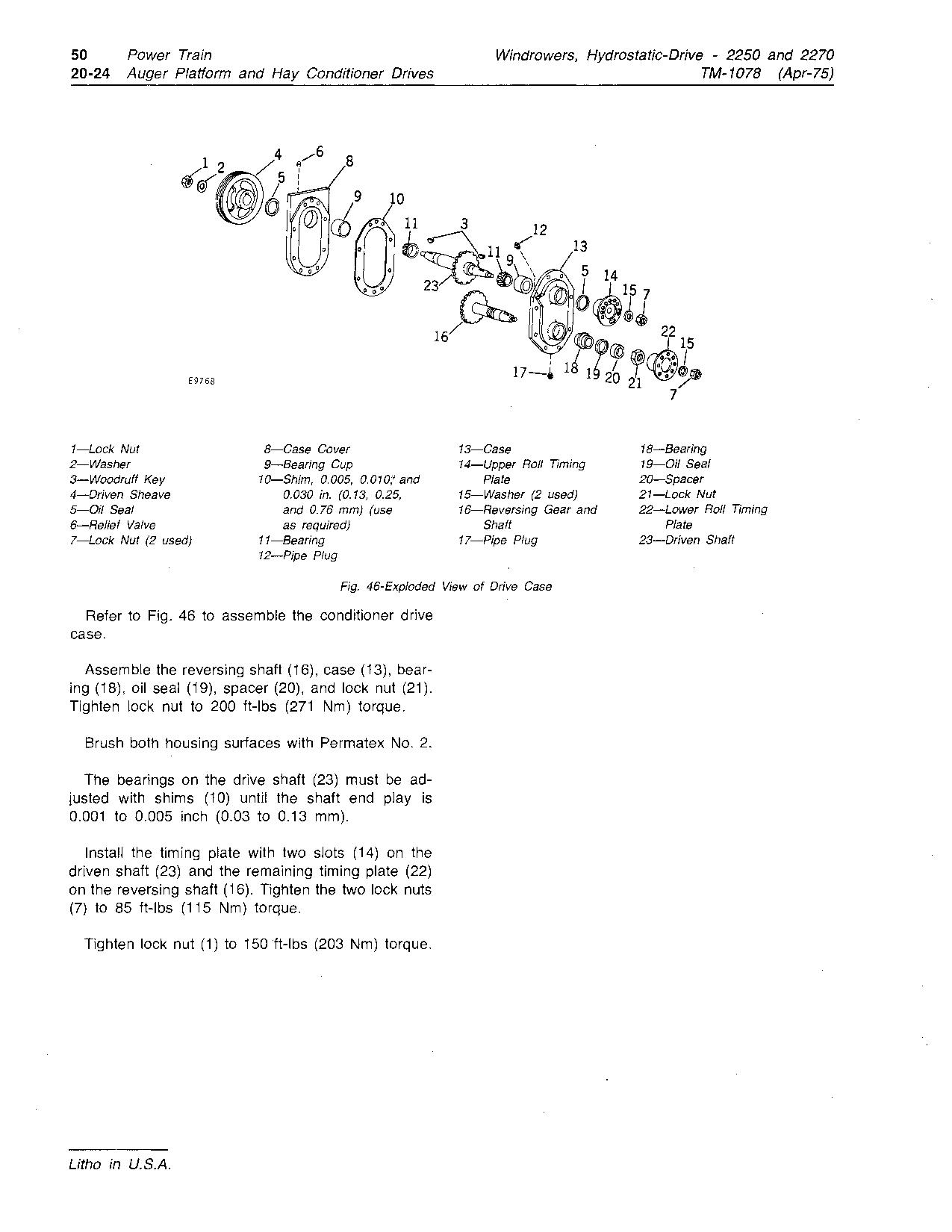 John Deere 2250 2270 Self Propelled Windrowers Technical Manual TM1078 (3)