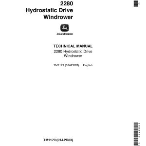 John Deere 2280 Windrowers Technical Manual TM1179 (1)