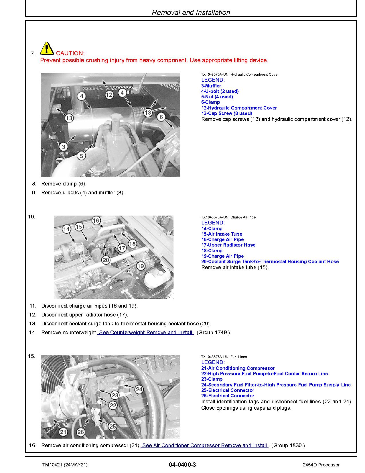 John Deere 2454D Processors Repair Manual TM10421 (2)