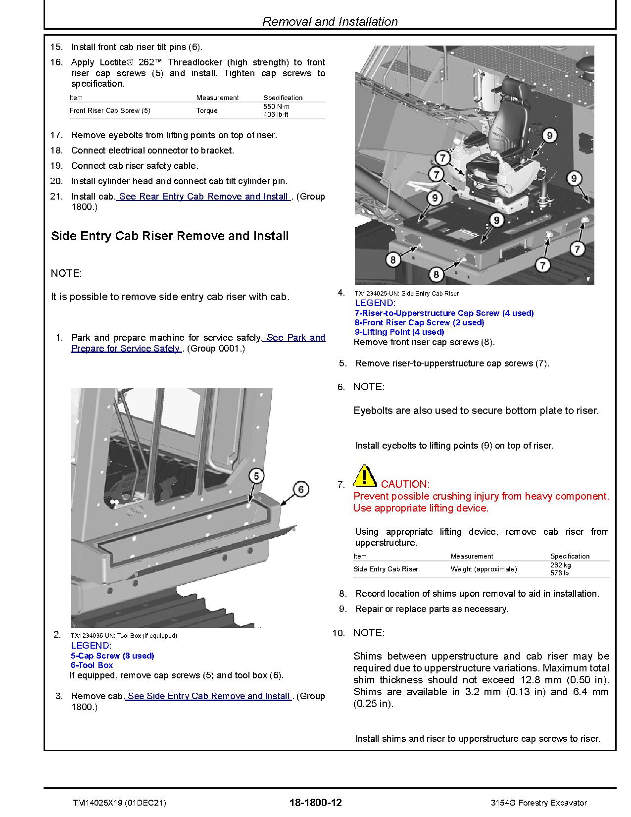 John Deere 3154G Forestry Excavators Repair Manual TM14026X19 (2)