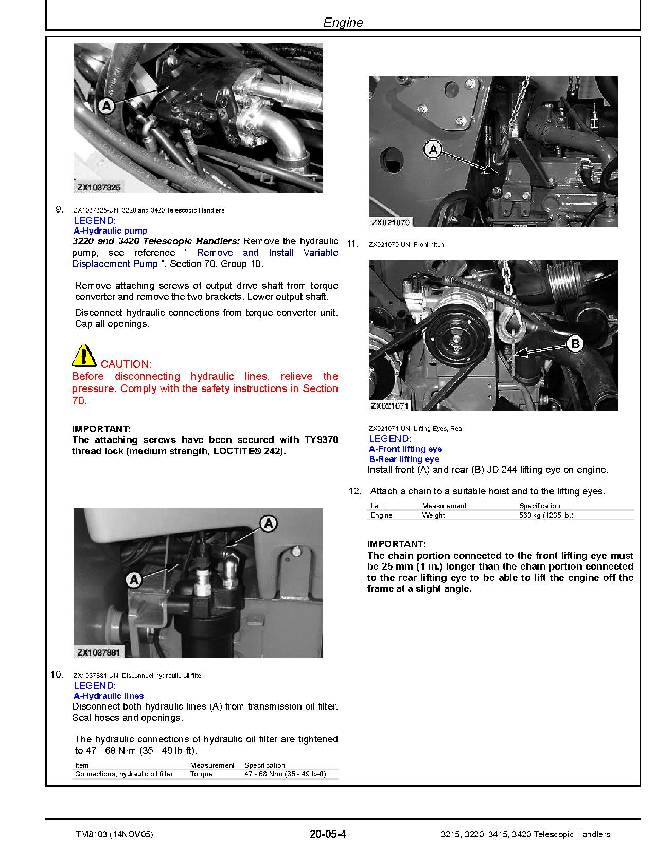 John Deere 3215 3220 3415 3420 Telescopic Handlers Repair Manual TM8103 (2)