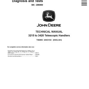 John Deere 3215 3420 Telescopic Handlers Technical Manual TM4893 (1)