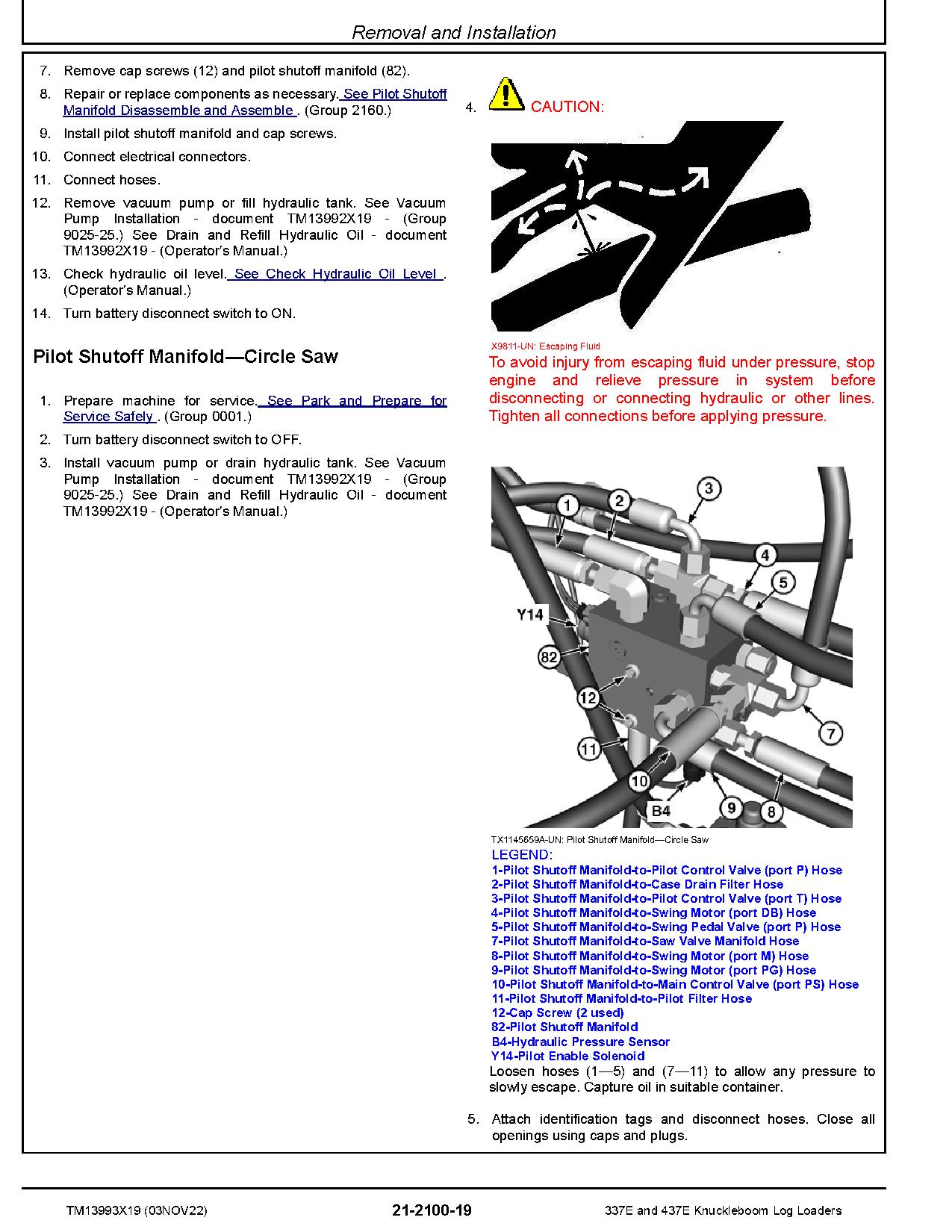 John Deere 337E 437E Knuckleboom Log Loaders Repair Manual TM13993X19 (4)