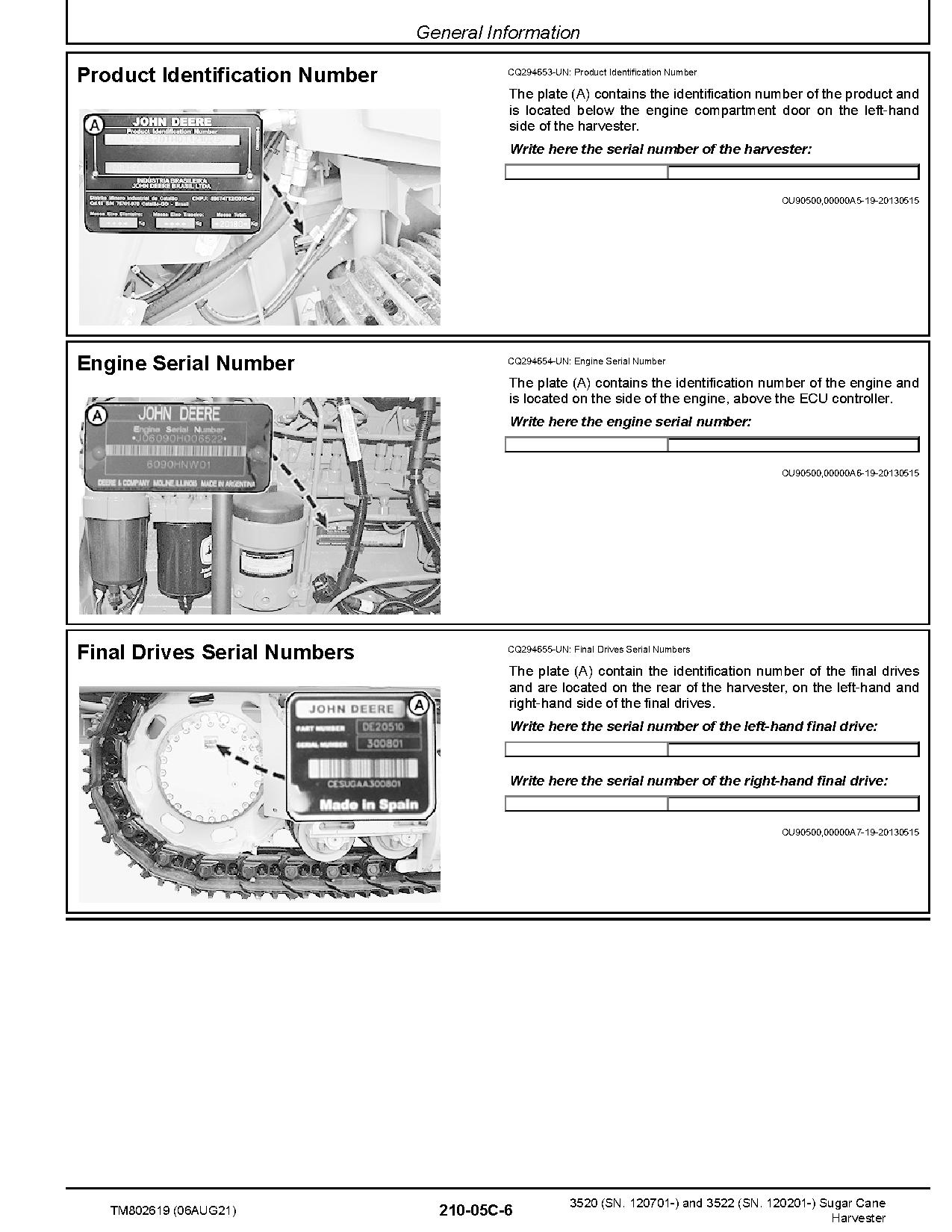 John Deere 3520 3522 Sugar Cane Harvesters Diagnostic Manual TM802619 (2)