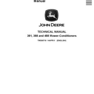 John Deere 381 388 488 Mower Conditioners Technical Manual TM300719 (1)