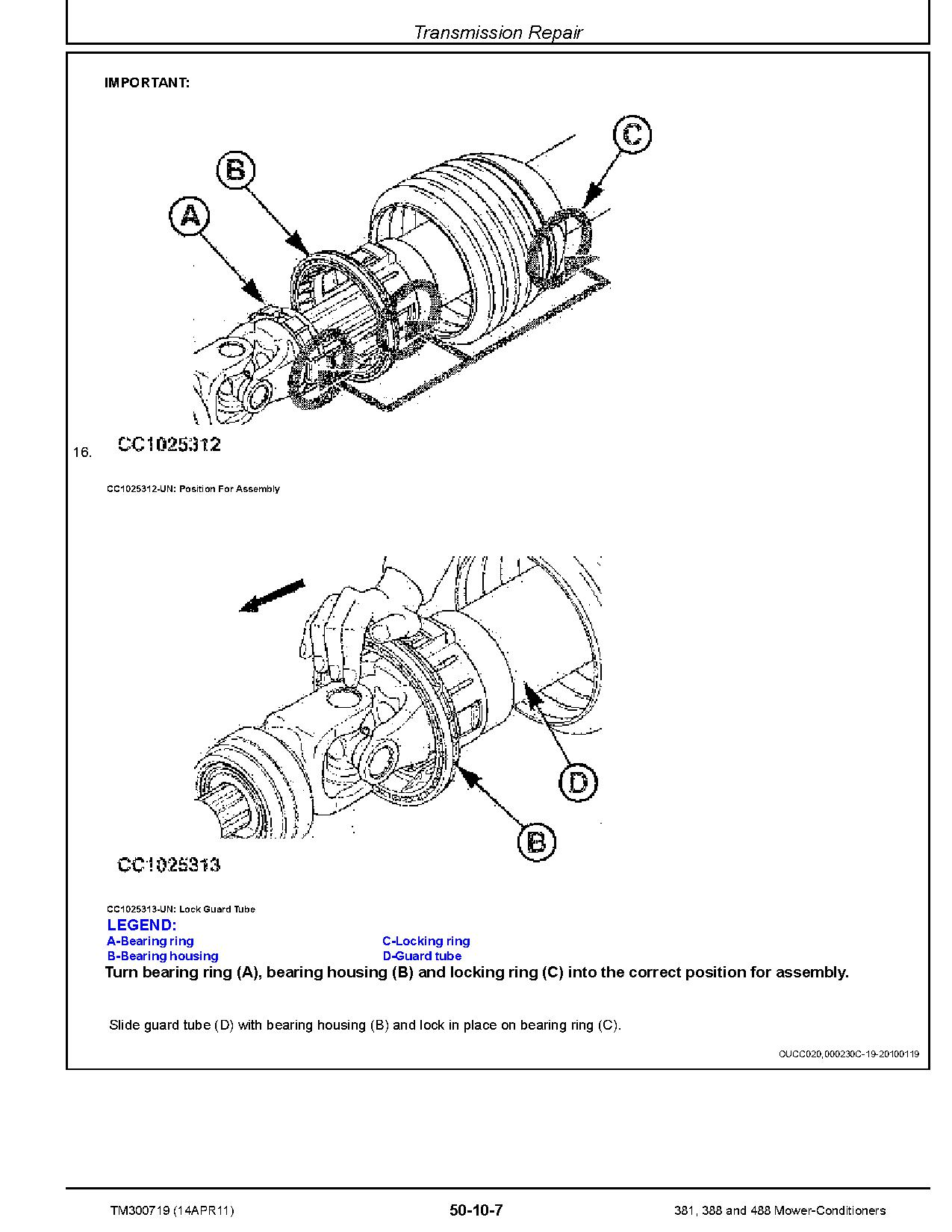 John Deere 381 388 488 Mower Conditioners Technical Manual TM300719 (2)