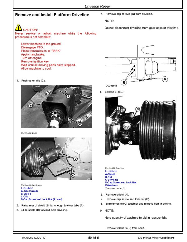 John Deere 381 388 488 Mower Conditioners Technical Manual TM301219 (2)