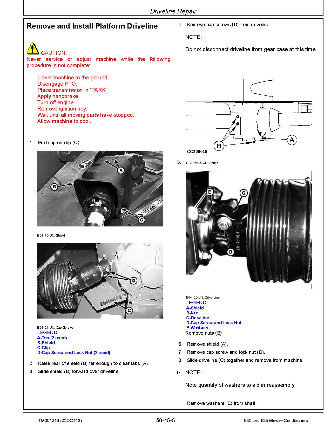 John Deere 381 388 488 Mower Conditioners Technical Manual TM301219 (2)