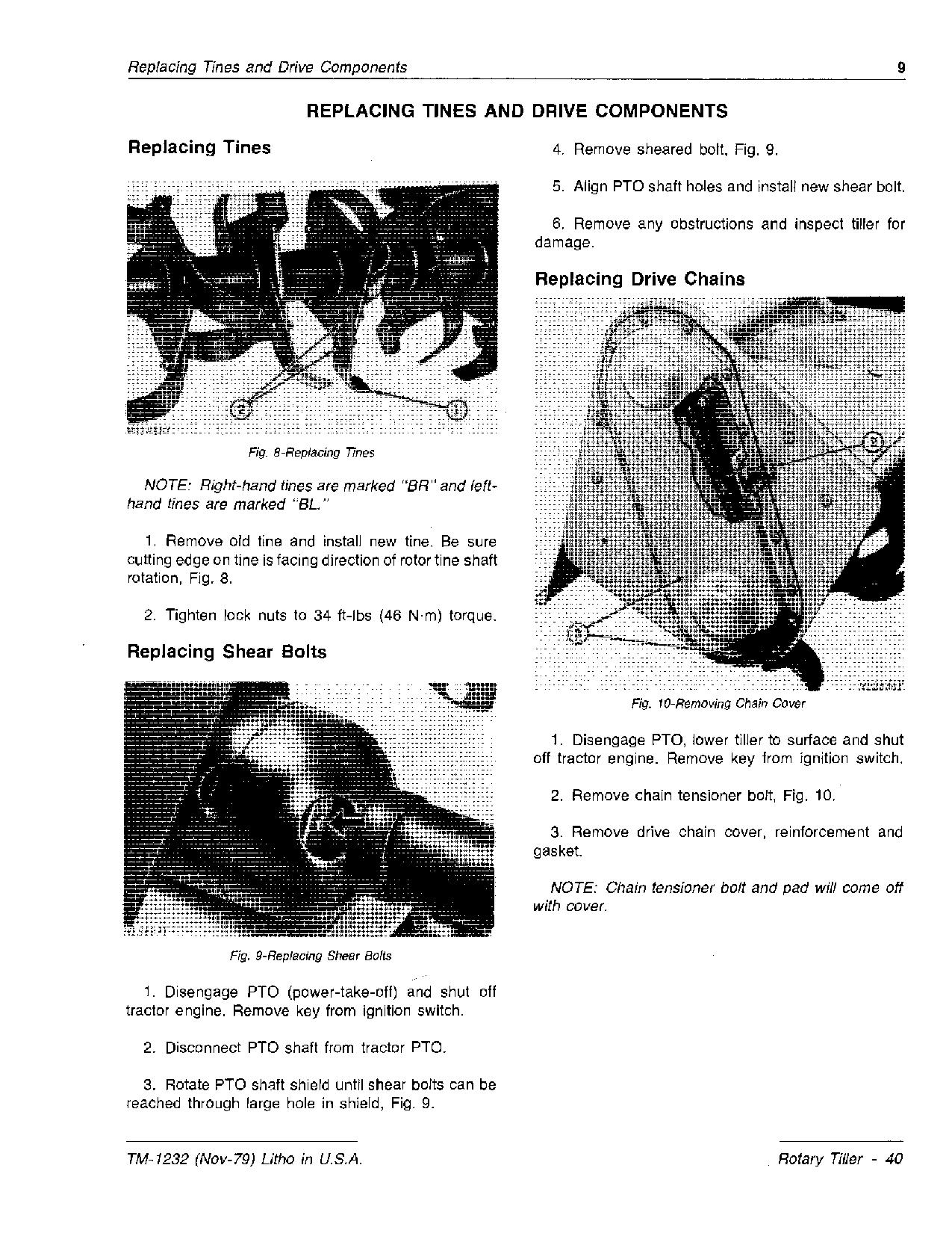 John Deere 40 Rotary Tillers Technical Manual TM1232 (2)