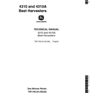 John Deere 4310 4310A Beet Harvesters Technical Manual TM1166 (1)