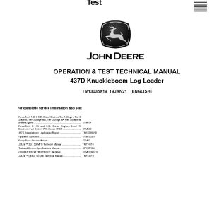 John Deere 437D Knuckleboom Log Loaders Operation Test Manual TM13035X19 (1)