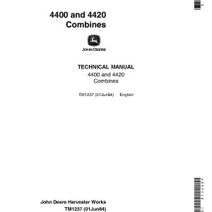 John Deere 4400 4420 Combines Technical Manual TM1237 (1)