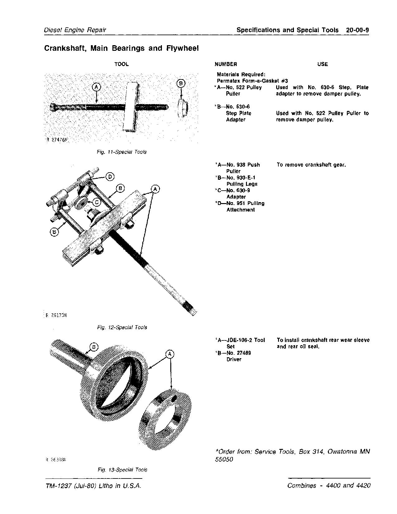 John Deere 4400 4420 Combines Technical Manual TM1237 (2)