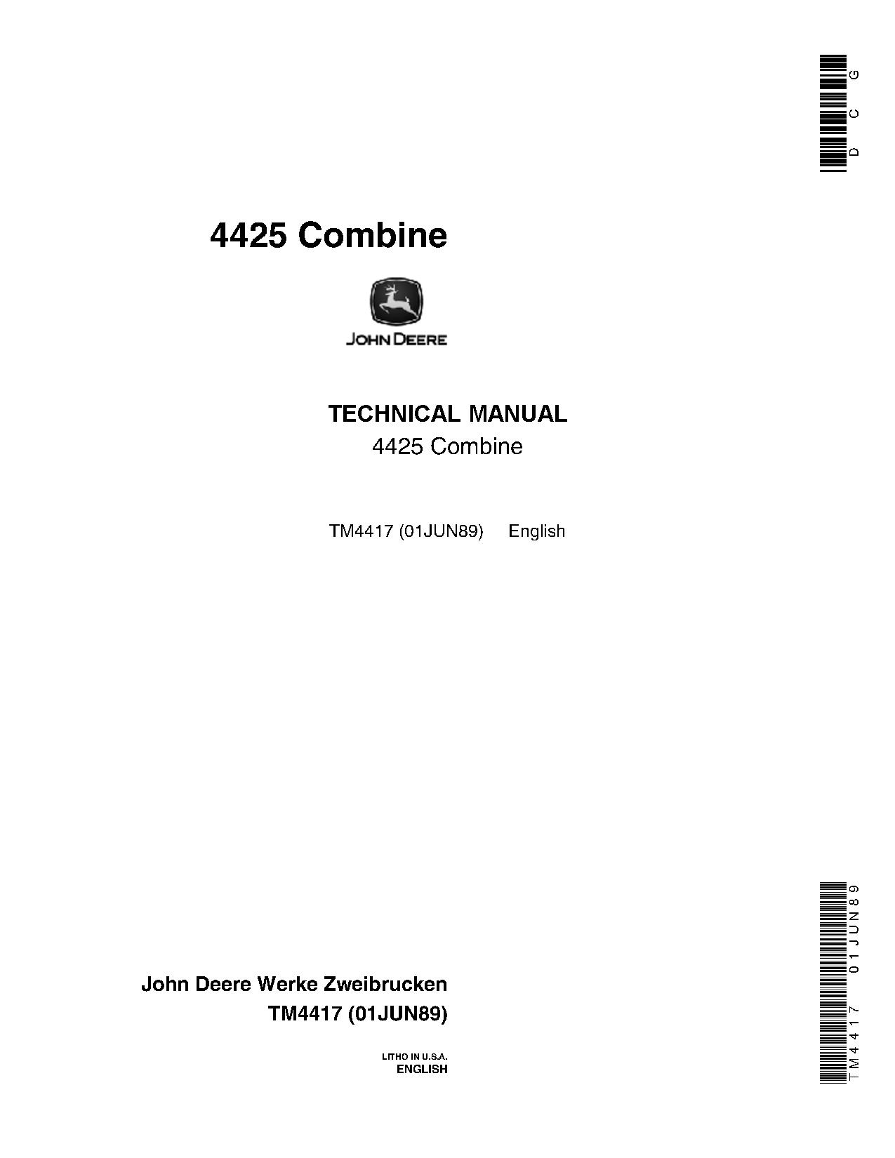 John Deere 4425 Combines Technical Manual TM4417 (1)
