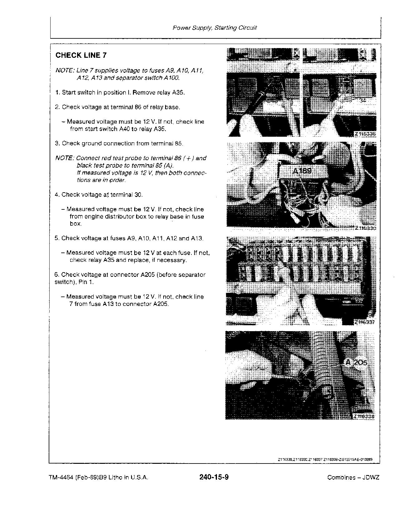 John Deere 4435 4435 Hydro Combines Technical Manual TM4464 (4)
