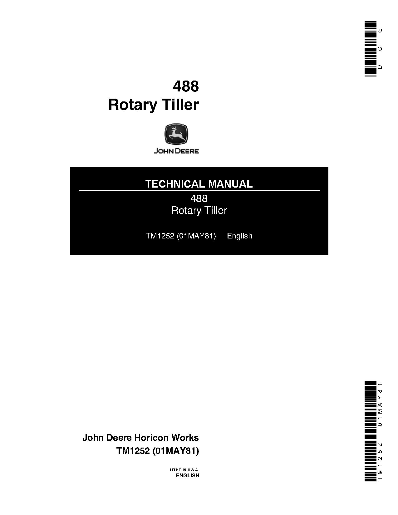 John Deere 448 Tractor Mounted Tillers Technical Manual TM1252 (1)
