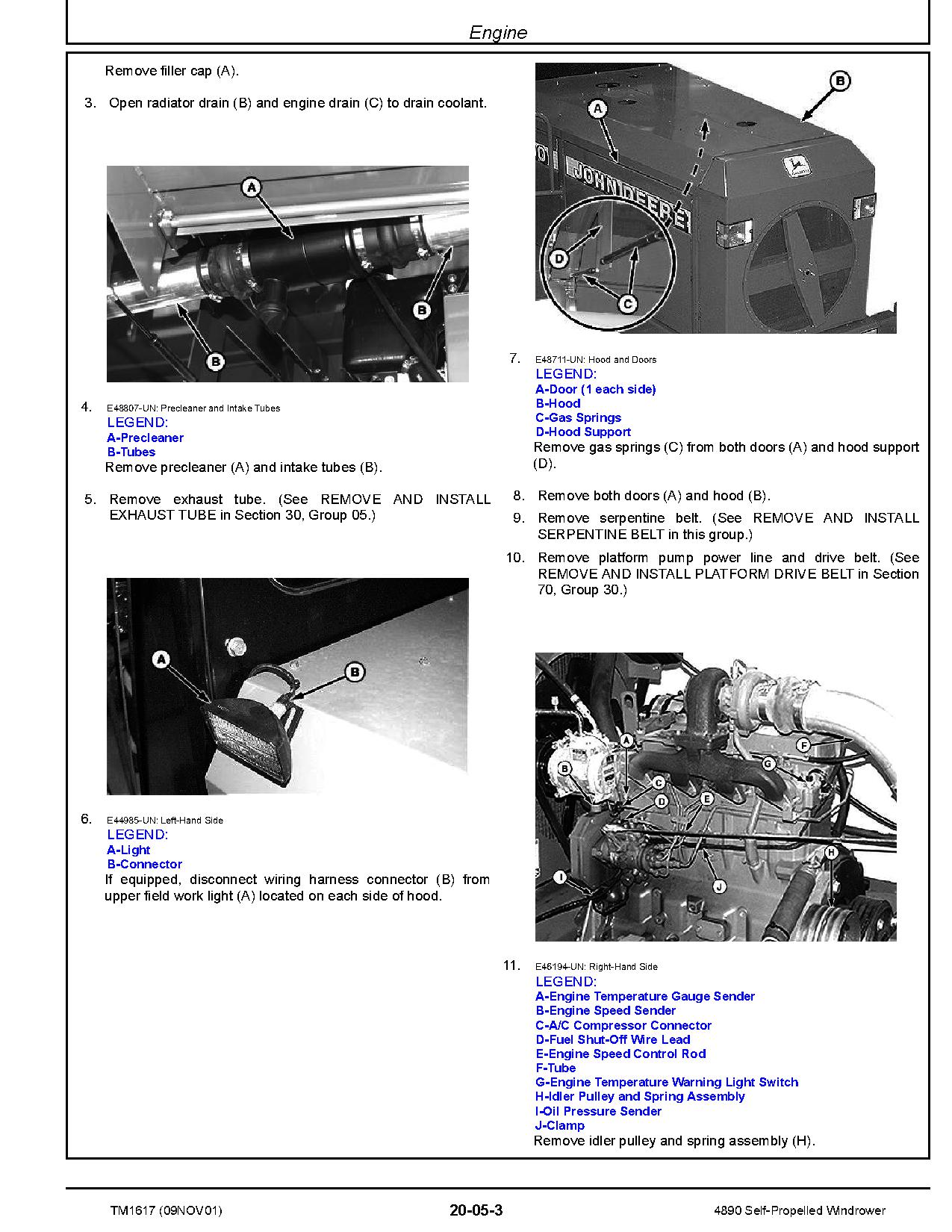 John Deere 4890 Self Propelled Windrowers Repair Manual TM1617 (2)
