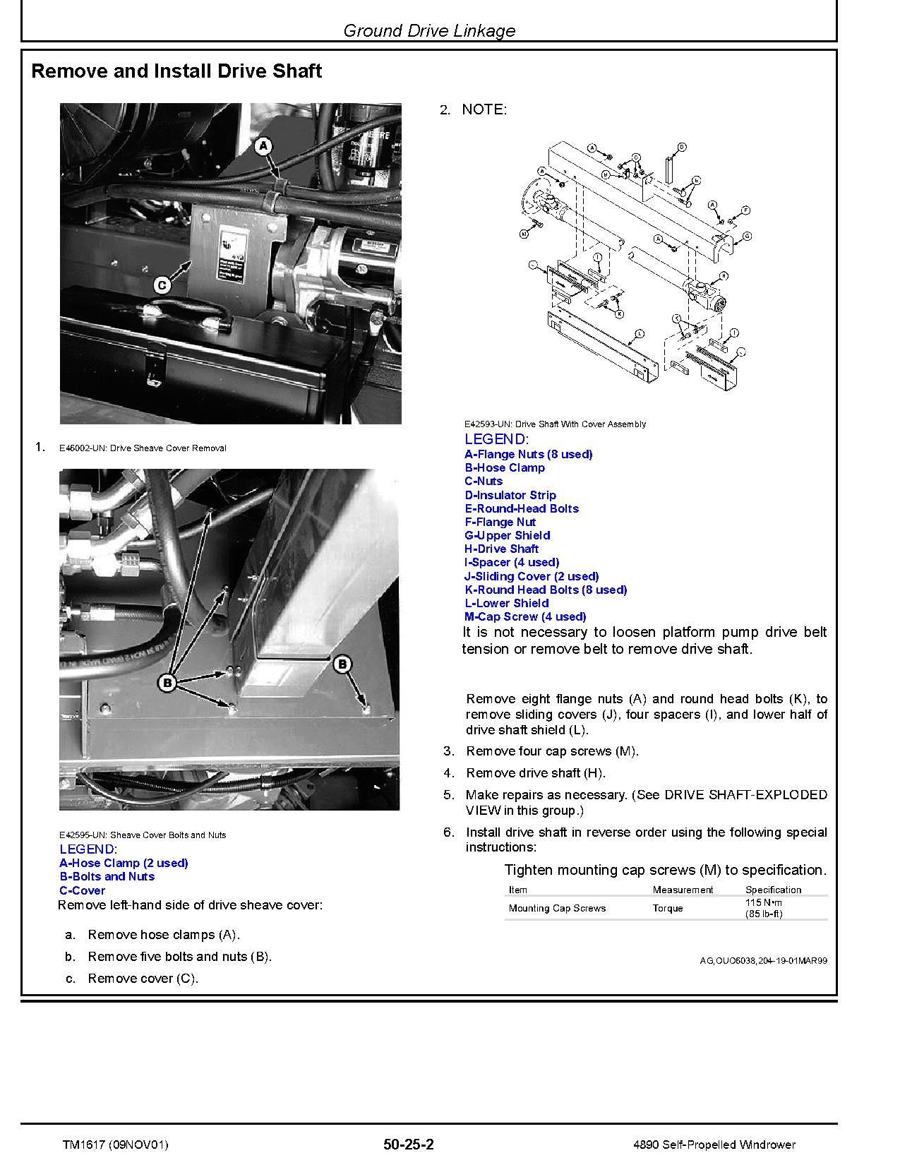 John Deere 4890 Self Propelled Windrowers Repair Manual TM1617 (3)