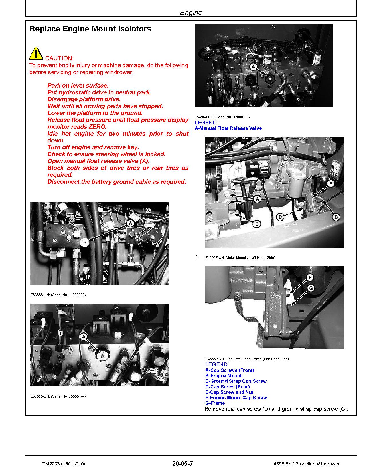 John Deere 4895 Self Propelled Windrowers Repair Manual TM2033 (2)