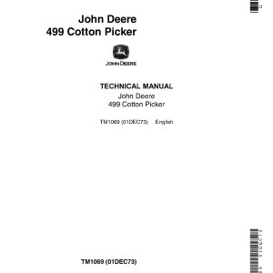 John Deere 499 Cotton Pickers Technical Manual TM1069 (1)