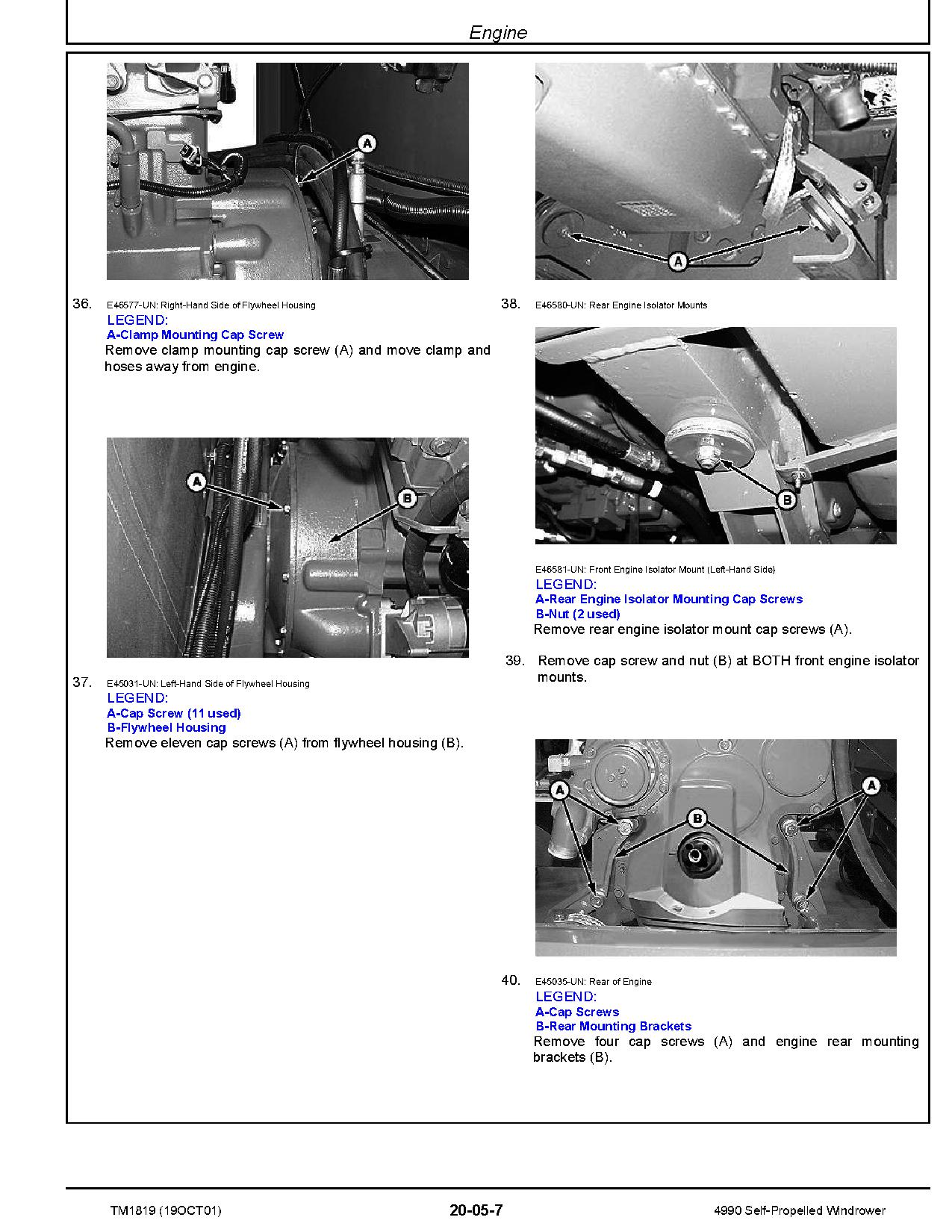 John Deere 4990 Self Propelled Windrowers Repair Manual TM1819 (2)