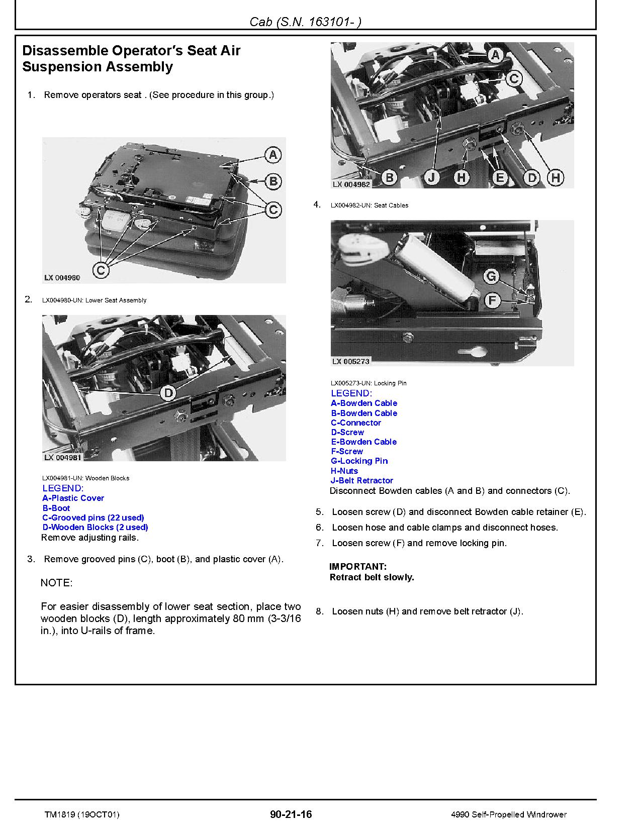 John Deere 4990 Self Propelled Windrowers Repair Manual TM1819 (4)