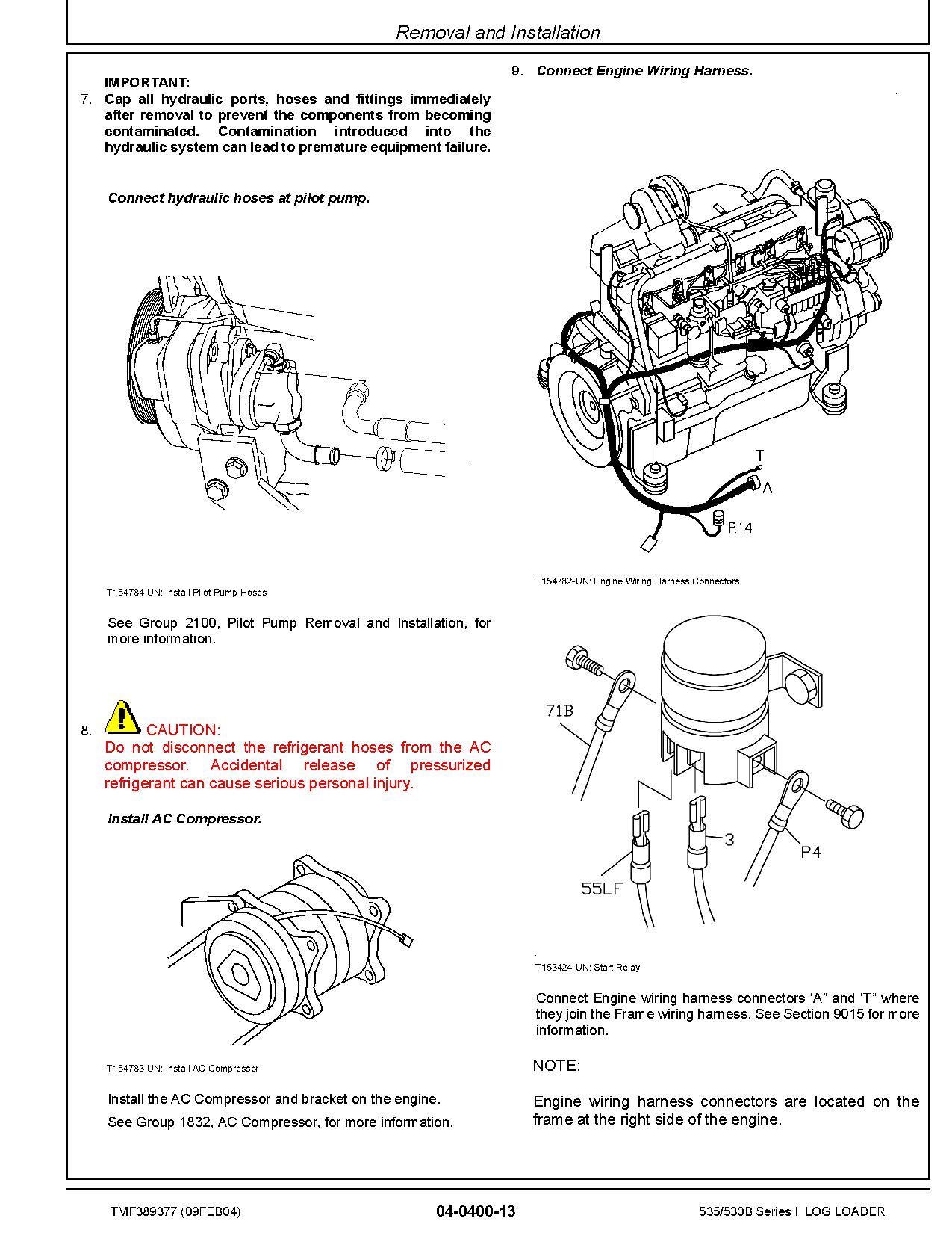 John Deere 535 TimberJack 530B Knuckleboom Trailer Mount Log Loaders Repair Manual TMF389377 (2)