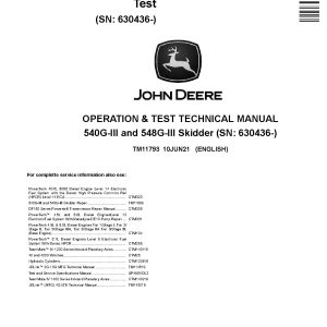 John Deere 540G III 548G III Skidders Operation Test Manual TM11793 (1)