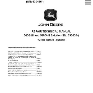 John Deere 540G III 548G III Skidders Repair Manual TM11809 (1)