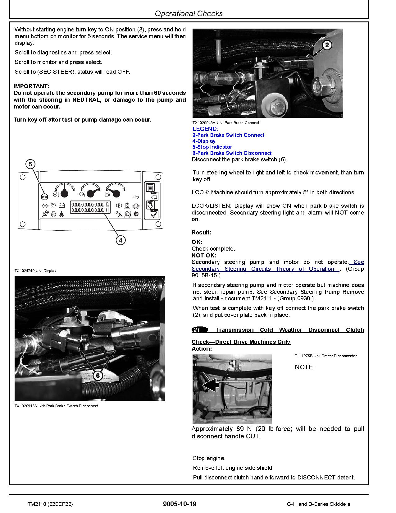John Deere 540G III 640G III 548G III 648G III 748G III TimberJack 360D 460D 560D Skidders Operation Test Manual TM2110 (2)