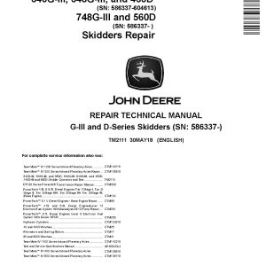 John Deere 540G III 640G III 548G III 648G III 748G III TimberJack 360D 460D 560D Skidders Repair Manual TM2111 (1)