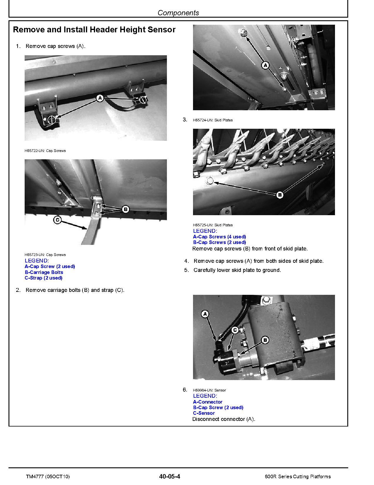 John Deere 614R 616R 618R 620R 622R 625R 630R Cutting Platforms Repair Manual TM4777 (3)