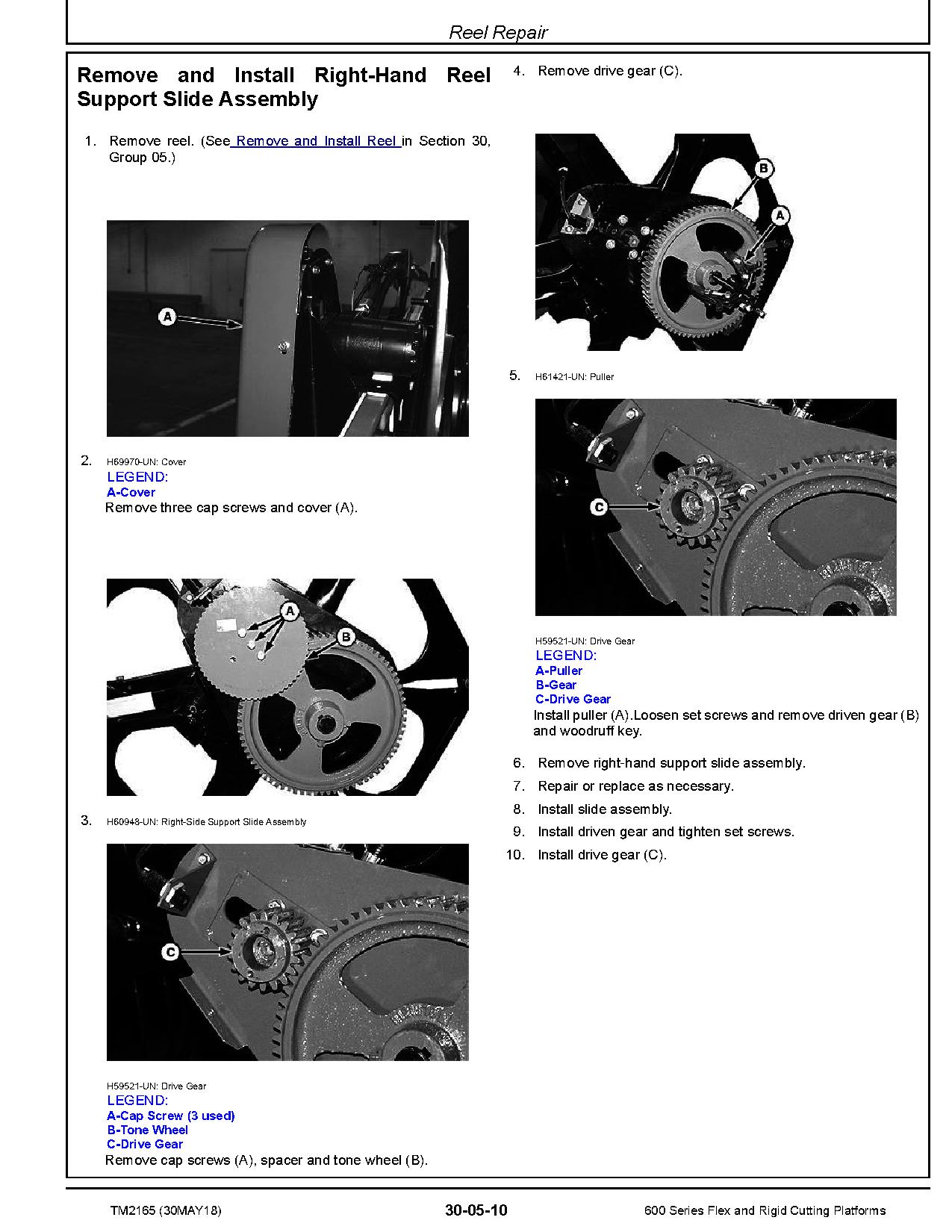 John Deere 615F 630R Rigid Cutting Platforms Repair Manual TM2165 (3)