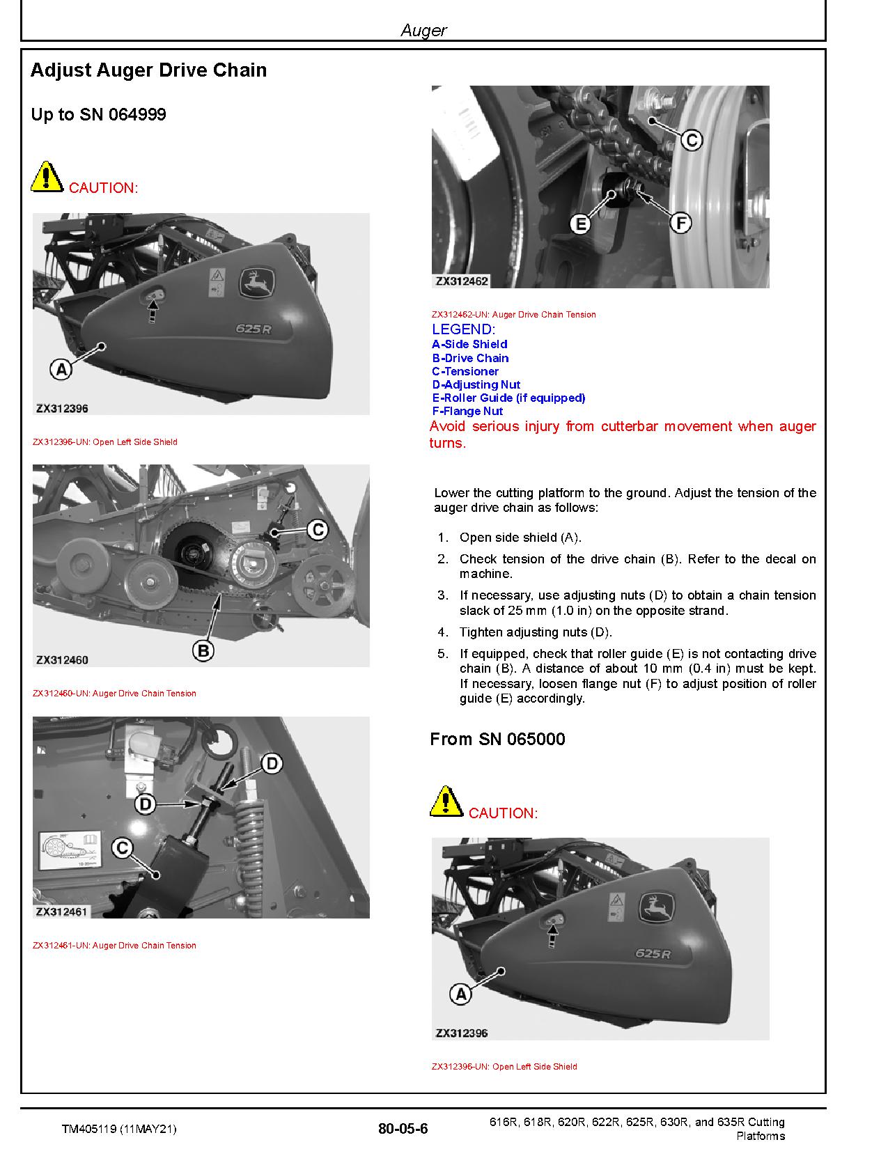 John Deere 616R 618R 620R 622R 625R 630R 635R Cutting Platforms Technical Manual TM405119 (4)