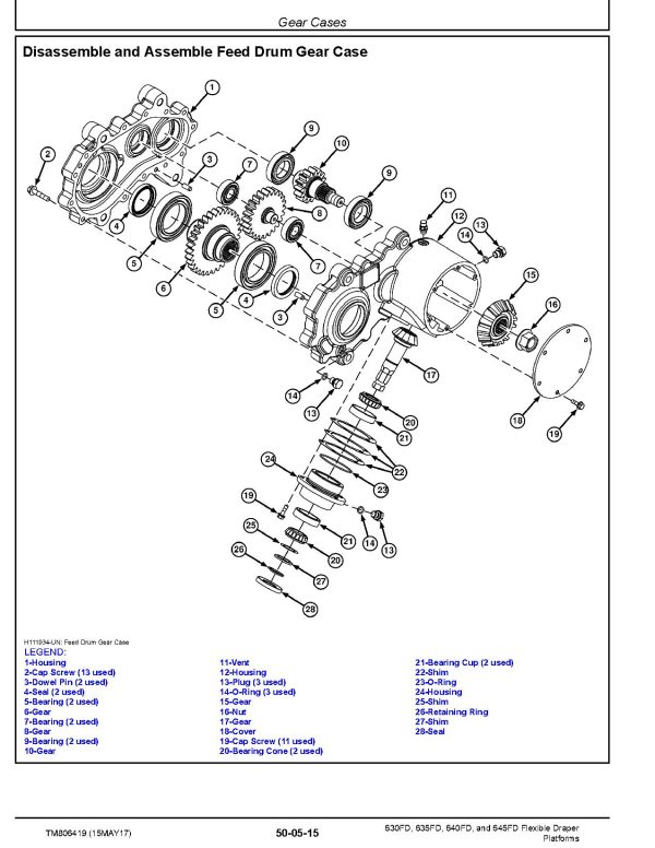John Deere 630FD 635FD 640FD 645FD Flexible Draper Platforms Repair Manual TM806419 (3)
