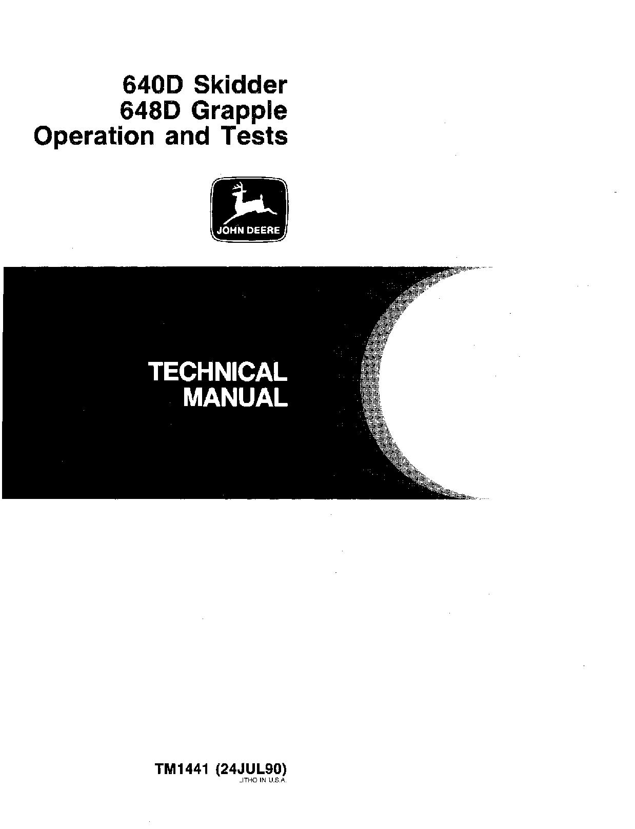 John Deere 640D 648D Skidders Operation Test Manual TM1441 (1)