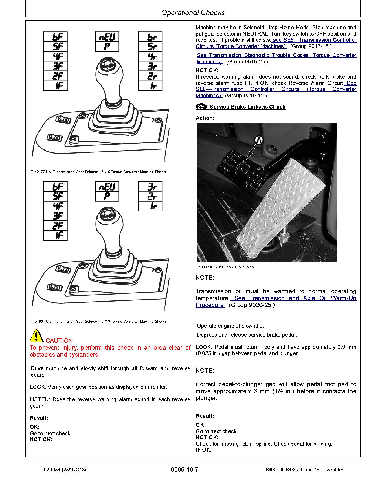 John Deere 640G III TimberJack 460D 648G III Skidders Operation Test Manual TM1084 (2)