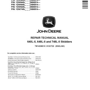 John Deere 640L II 648L II 748L II Skidders Repair Manual TM14338X19 (1)