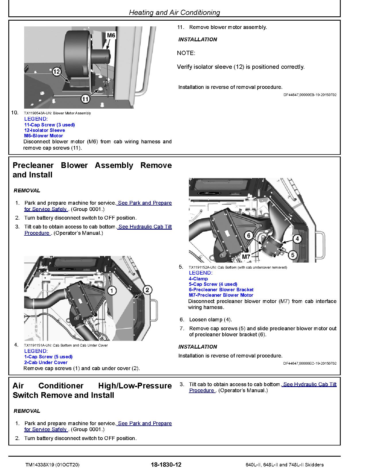 John Deere 640L II 648L II 748L II Skidders Repair Manual TM14338X19 (4)