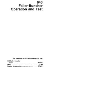 John Deere 643 Wheeled Feller Bunchers Operation Test Manual TM1424 (1)